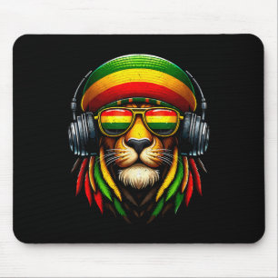 Tapis De Souris Fierté Jamaïcaine Rasta Reggae Lion Avec Titre De