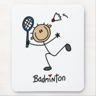 Tapis De Souris Figure de l'étiquette de badminton