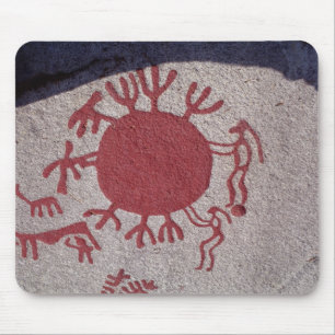 Tapis De Souris Figures et animaux autour d'un soleil