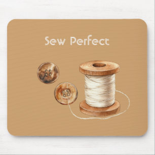Tapis De Souris Fil à coudre boutons parfait crème marron ivoire