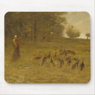Tapis De Souris Fille avec des dindes