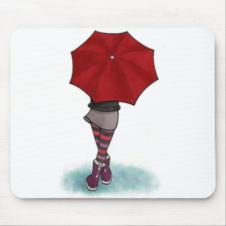 Tapis De Souris fille avec des parapluies carpette