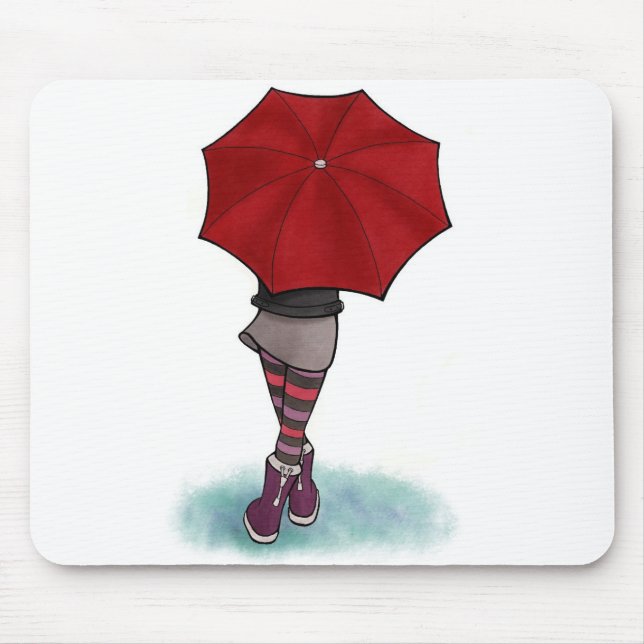 Tapis De Souris fille avec des parapluies carpette (Devant)