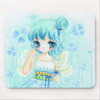 Tapis De Souris Fille bleue mignonne de fée d'anime