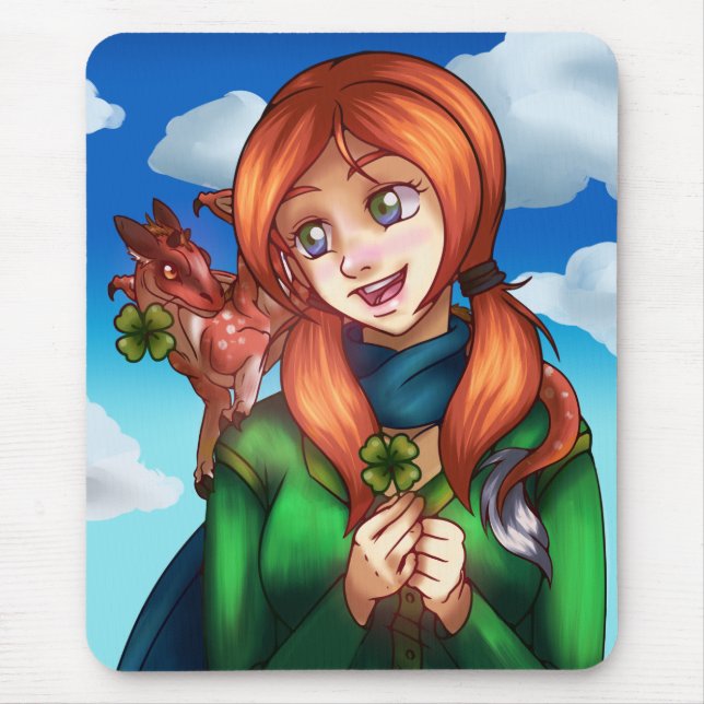 Tapis De Souris Fille chanceuse (Devant)
