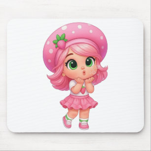 Tapis De Souris Fille Chibi Mignonne aux Fraises