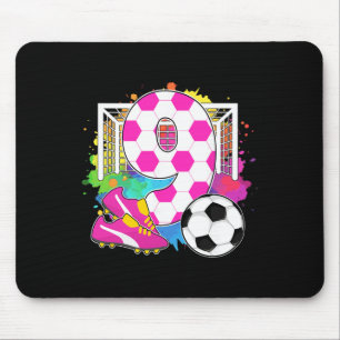 Tapis De Souris Fille de 9 ans Fête d'anniversaire 9e anniversaire