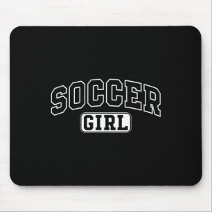 Tapis De Souris Fille de football drôle lettrage athlétique fille 