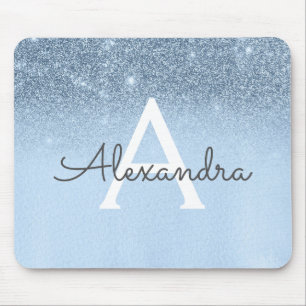 Tapis De Souris Fille Glam Baby Blue Parties scintillant étincelan