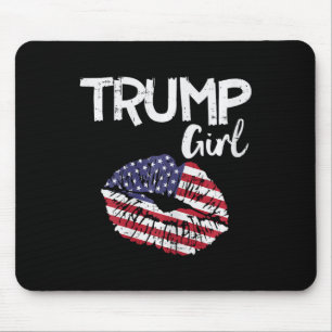 Tapis De Souris Fille Lèvres Usa Drapeau Pro Vote Pour Donald 2020