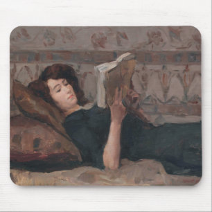 Tapis De Souris Fille Lire un livre (Reculer sur un Divan)