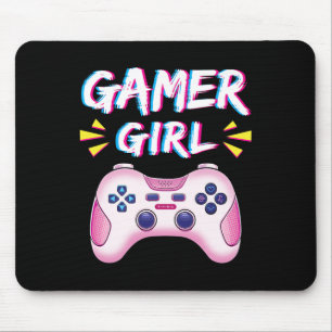 Tapis De Souris Fille Mignonne Manette Rose Fille De Jeu Vidéo Jeu