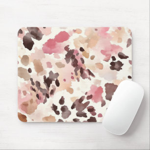 Tapis De Souris Fille rose Brown crème Poster de animal léopard