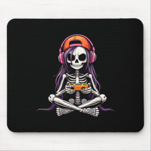 Tapis De Souris Fille squelette joueuse de jeux vidéo Costume drôl