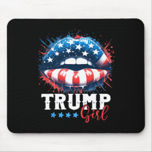 Tapis De Souris Fille Trump 2024 Élection américaine Drapeau