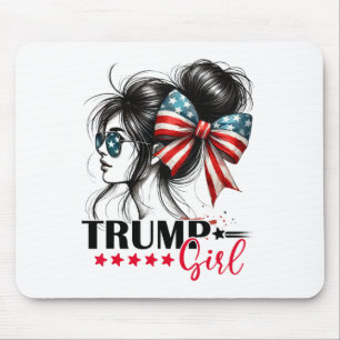 Tapis De Souris Fille Trump Faux Chignon Lunettes de soleil Trump