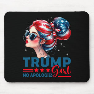 Tapis De Souris Fille Trump Sans Excuses Bun Décoiffé Lunettes De