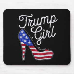 Tapis De Souris Fille Trump Talon Haut Drapeau Américain Bling Pat