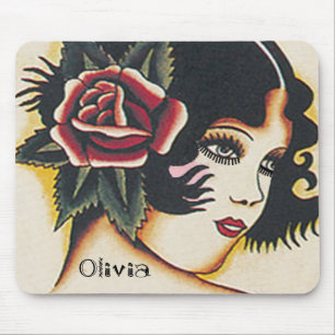Tapis De Souris Fille Vintage