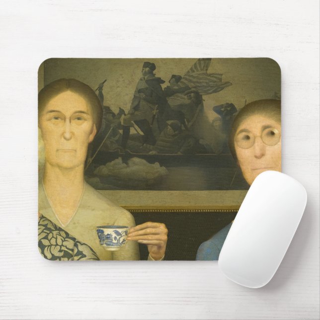 Tapis De Souris Filles de la révolution par Grant Wood (Avec souris)