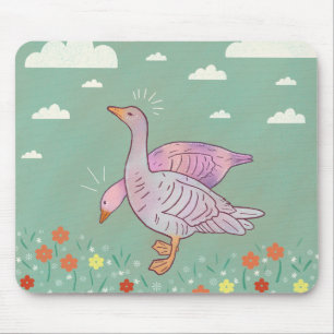 Tapis De Souris Filles d'oies Duo d'oies de l'art folklorique fa
