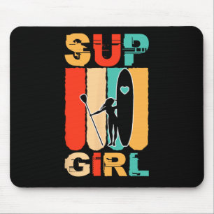 Tapis De Souris Filles Drôles Sup Stand Up Pagaie Surfeur Surfing