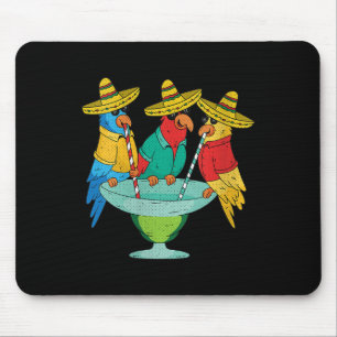 Tapis De Souris Filles Parrot Cinco De Mayo Drôle Boire Tequila