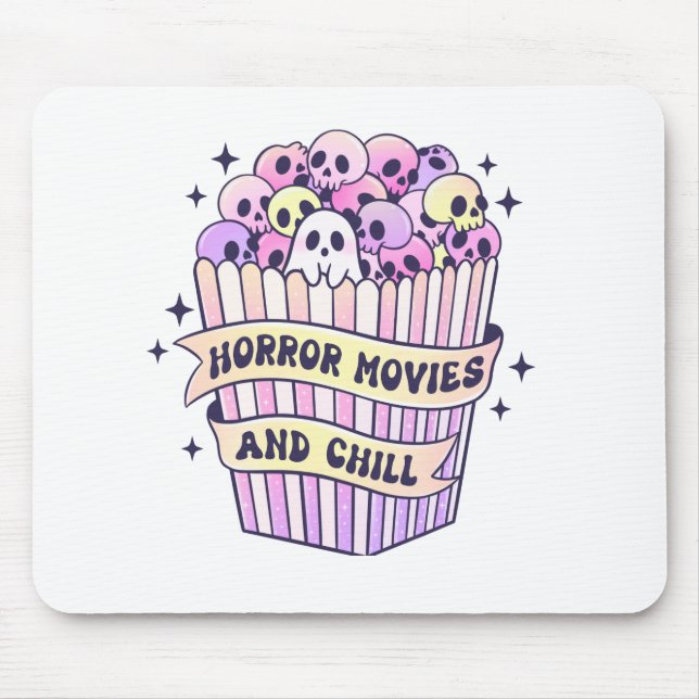 Tapis De Souris Films D'Horreur Et Chill Cute Halloween (Devant)