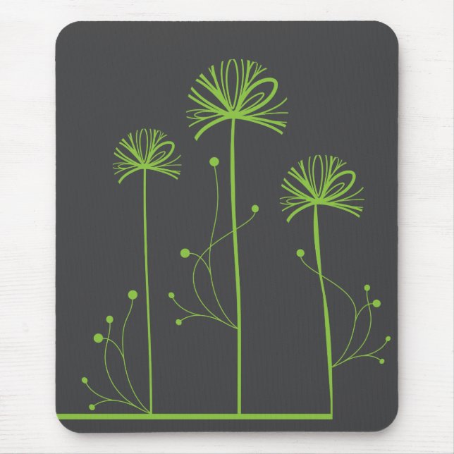 Tapis De Souris Fine Cool mignonne Girl Retro Mode florale (Devant)
