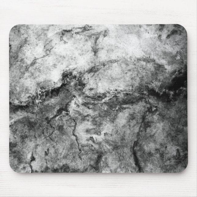 Tapis De Souris Finition en pierre de marbre blanche noire striée (Devant)
