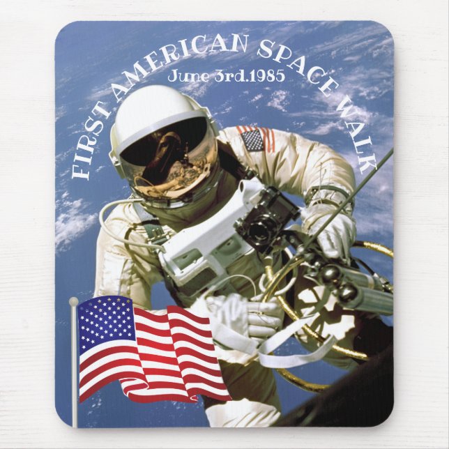Tapis De Souris First American Astronaut Space Walk (Devant)