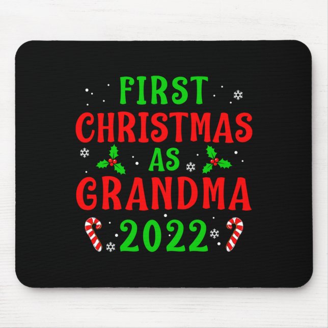 Tapis De Souris First Christmas As Grandma Xmas Grandmother New Gr (Devant)