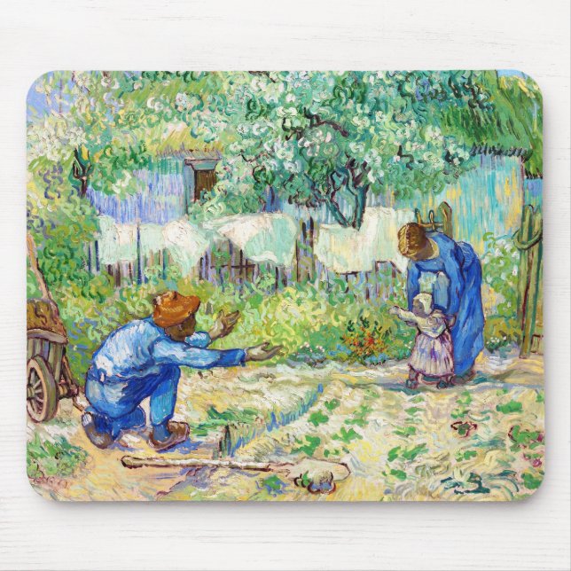 Tapis De Souris First Steps (Millet) Vincent van Gogh art (Devant)