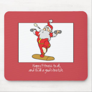 Tapis De Souris Fitness Exercice Noël avec Père Noël