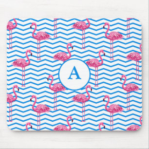 Tapis De Souris Flamant rose Chevron Motif Monogram