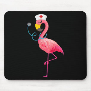 Tapis De Souris Flamant rose d'infirmière - Amusant de Flamant ros