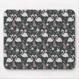 Tapis De Souris Flamant rose motif transparent blanc sur arrière -