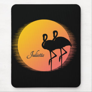 Tapis De Souris Flamants roses Sunset personnel avec nom