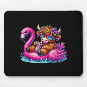 Tapis De Souris Flamingo de vache highlandée flotte été plage d'Ha