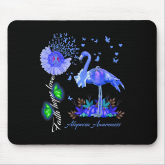 Tapis De Souris Flamingo Faith Hope Love Alopecia Awareness