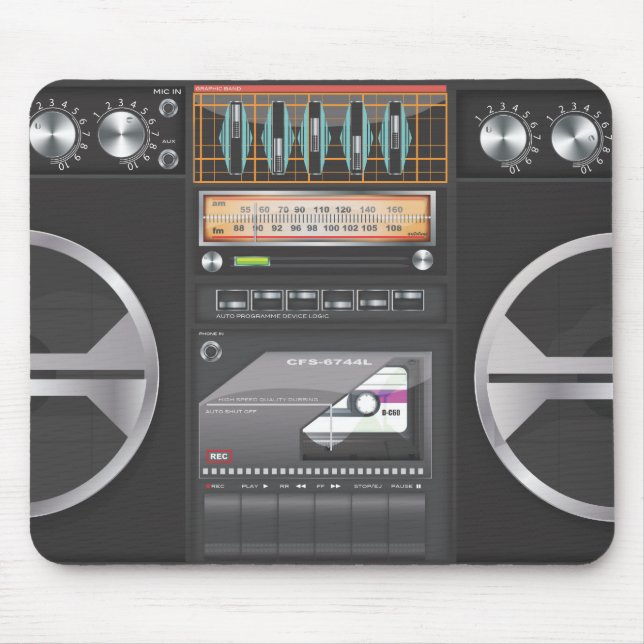 Tapis De Souris Flèche de ghetto Boombox (Devant)