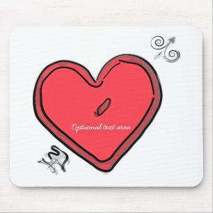 Tapis De Souris Flèche Moderne & Saint-Valentin Amour Chic Personn