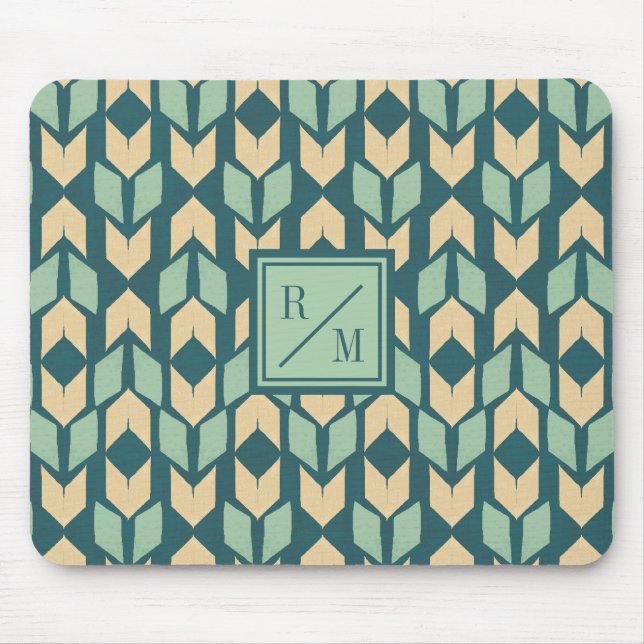 Tapis De Souris Flèche turquoise géométrique extérieure d'étape | (Devant)