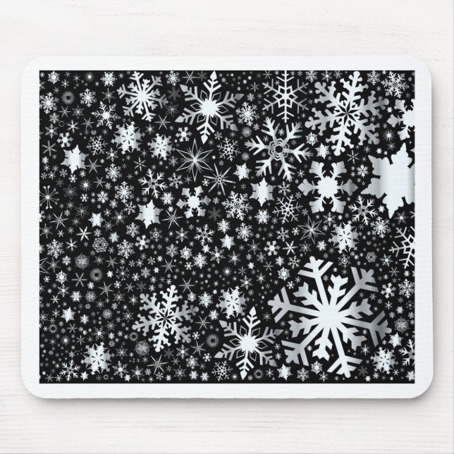 Tapis De Souris Flèches de neige de Noël en argent (Devant)