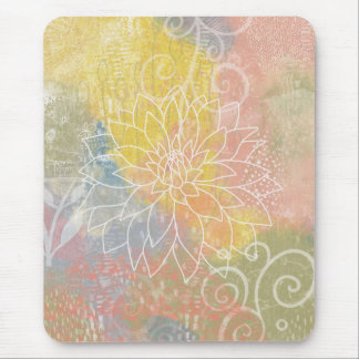 Tapis De Souris Fleur abstraite multimédia