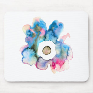 Tapis De Souris Fleur aquarelle moderne dessinée à la main