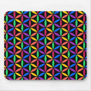 Tapis De Souris Fleur arc-en-ciel du Motif de vie