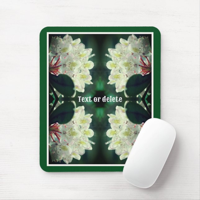 Tapis De Souris Fleur Azalée Blanche Avec Raindrops Personnalisé (Avec souris)