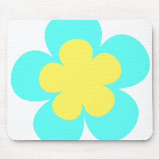 Tapis De Souris Fleur bleue et jaune