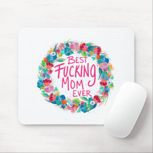 Tapis De Souris Fleur colorée Wreath Meilleur F*cking Maman jamais